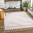 thumbnail image 1 of Mark&Day Wool Rugs, 6x9 Ameland Global Pale Pink Area Rug, White Pink Carpet for Living Room, Bedroom or Kitchen (6' x 9'), 1 of 6