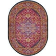 thumbnail image 1 of Mark&Day Area Rugs, 6x9 Aquaforte Traditional Garnet Oval Area Rug, Red White Black Carpet for Living Room, Bedroom or Kitchen (6'7" x 9' Oval), 1 of 12