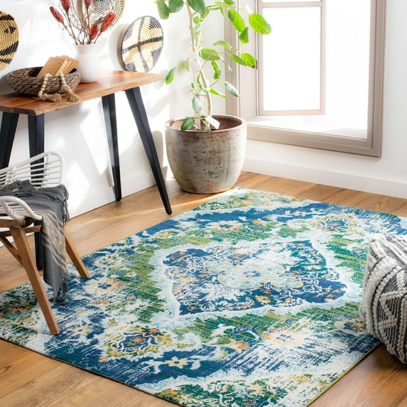 Mark&Day Area Rugs, 6x9 Brongerga Traditional Dark Green Area Rug (6'7" x 9')