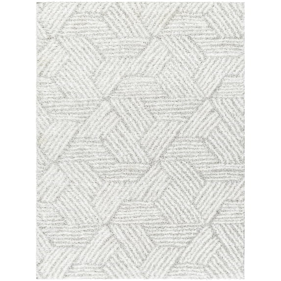 Mark&Day Area Rugs, 6x9 Brooke Modern Shag Light Gray Area Rug, Ivory Grey Carpet for Living Room, Bedroom or Kitchen (6'7" x 9')