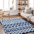 thumbnail image 1 of Mark&Day Area Rugs, 7x9 Carter Global Shag Dark Blue Area Rug, Navy White Carpet for Living Room, Bedroom or Kitchen (6'7" x 9'6"), 1 of 6