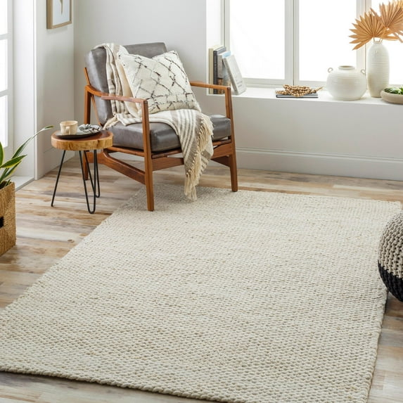 Mark&Day Jute Rugs, 6x9 Cleghorn Cottage Cream Area Rug, Butter Carpet for Living Room, Bedroom or Kitchen (6' x 9')