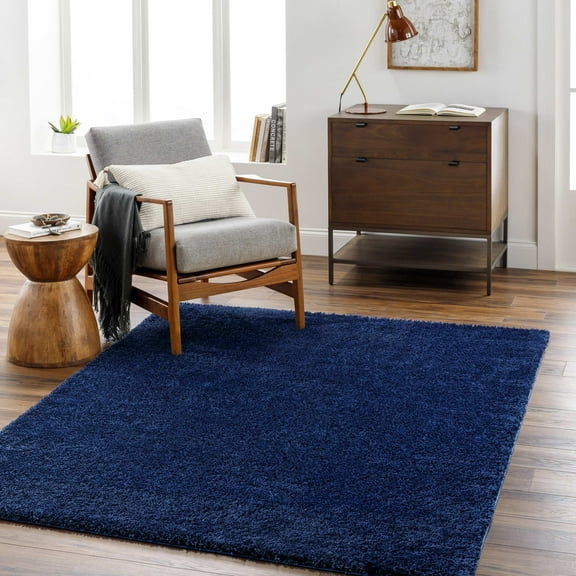 Mark&Day Area Rugs, 6x9 Dalon Modern Shag Cobalt Area Rug, Blue Carpet for Living Room, Bedroom or Kitchen (6'7" x 9')