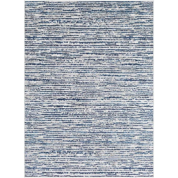 Mark&Day Area Rugs, 6x9 Delisle Modern Navy Area Rug, Blue White Carpet for Living Room, Bedroom or Kitchen (6'7" x 9')