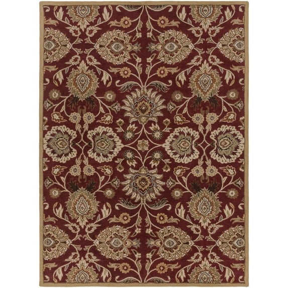 Mark&Day Wool Rugs, 6x9 Eckville Traditional Burgundy Area Rug, Brown Red Carpet for Living Room, Bedroom or Kitchen (6' x 9')