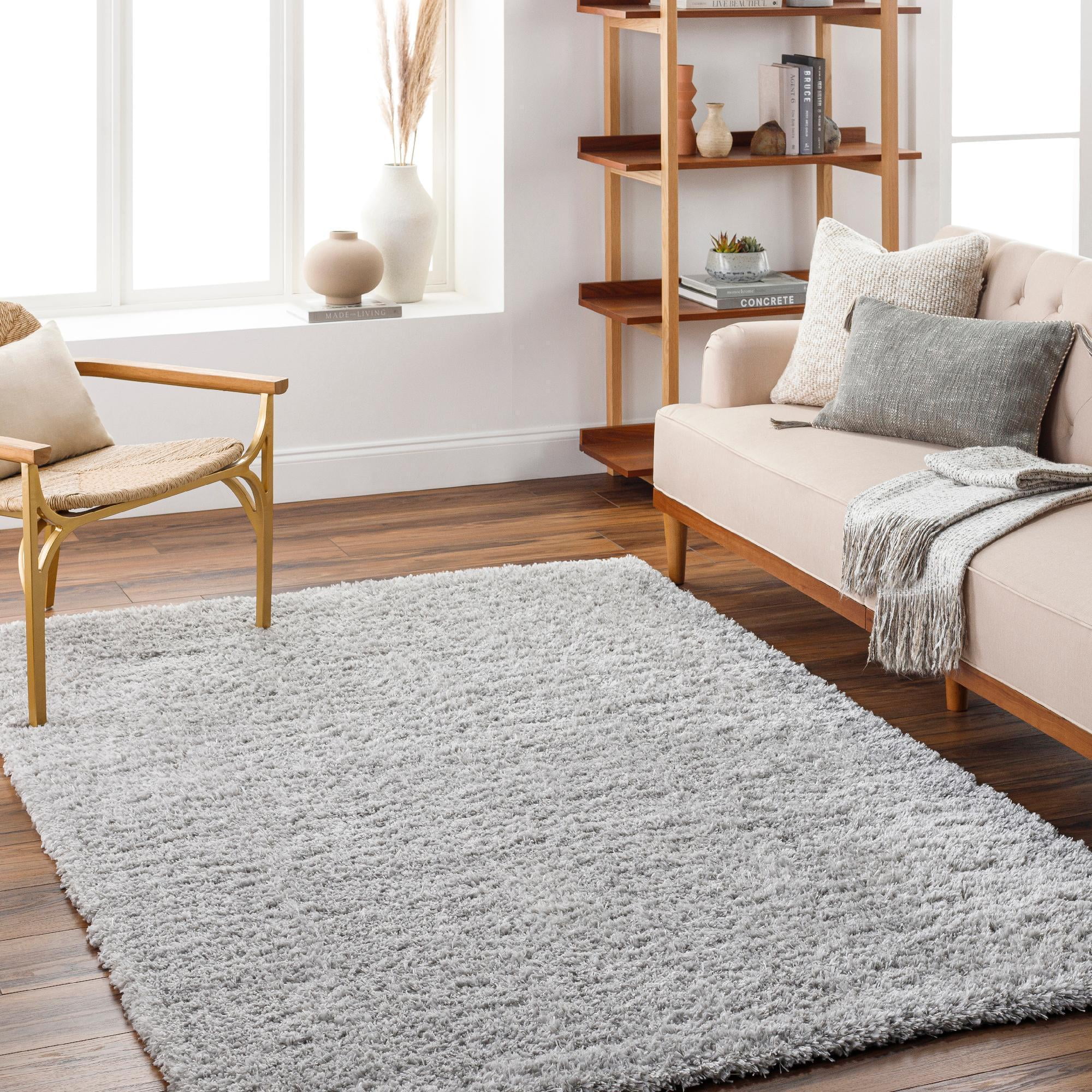 Mark&Day Area Rugs, 6x9 Elk River Modern Shag Gray Area Rug, Grey ...