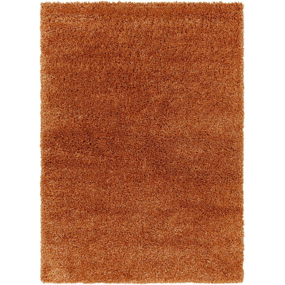 Mark&Day Area Rugs, 6x9 Elk River Modern Shag Burnt Orange Area Rug, Orange Carpet for Living Room, Bedroom or Kitchen (6'7" x 9')
