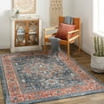thumbnail image 1 of Mark&Day Area Rugs, 6x9 La Motte Traditional Dark Blue Area Rug, Blue Ivory Orange Carpet for Living Room, Bedroom or Kitchen (6'7" x 9'), 1 of 6