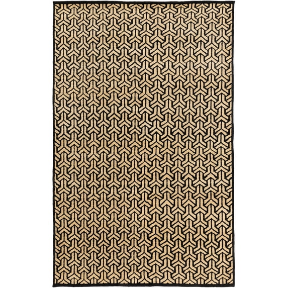 Mark&Day Area Rugs, 6x9 Levy Modern Butter/Taupe Area Rug, Black Beige Carpet for Living Room, Bedroom or Kitchen (6' x 9')