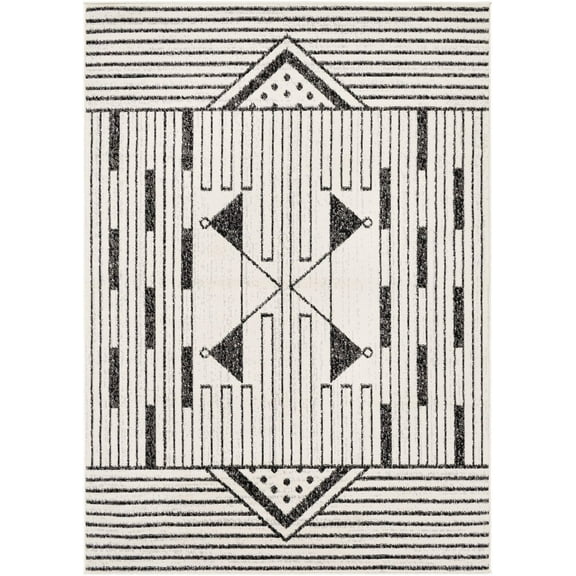 Mark&Day Area Rugs, 6x9 Neerijnen Modern Light Gray Area Rug, Grey Beige White Carpet for Living Room, Bedroom or Kitchen (6'7" x 9')