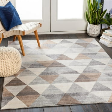 Mark&Day Area Rugs, 6x9 Oshaar Modern Medium Gray Area Rug (6'7" x 9')
