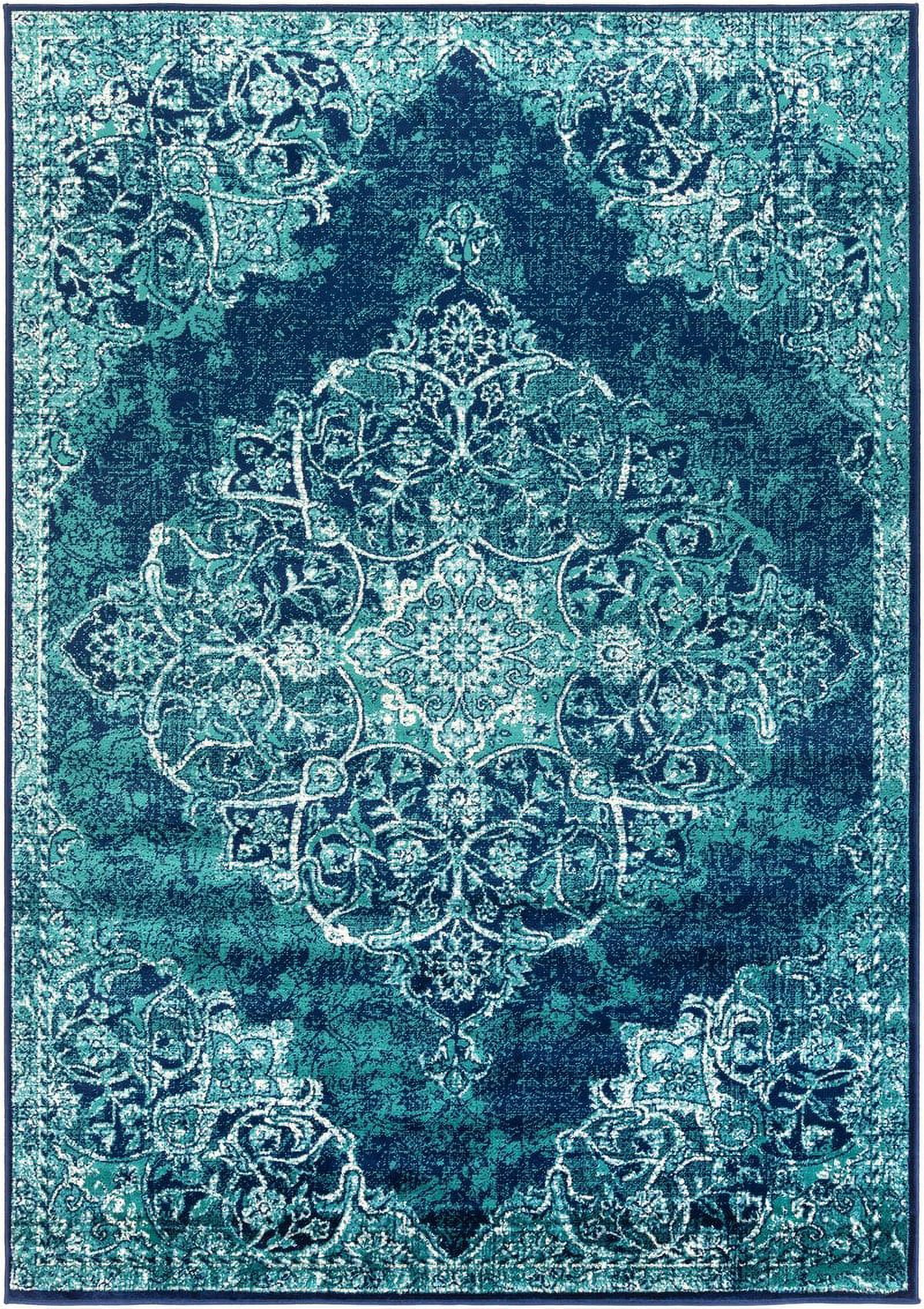 Mark&Day Area Rugs, 6x9 Radville Traditional Teal Area Rug (6'7" x 9'6