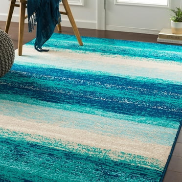 Mark&Day Area Rugs, 6x9 Rosthern Modern Teal Area Rug (6'7" x 9'6")