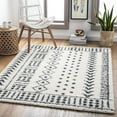 thumbnail image 1 of Mark&Day Area Rugs, 6x9 Wijdenes Global Shag Cream Area Rug, Grey Beige Carpet for Living Room, Bedroom or Kitchen (6'7" x 9'), 1 of 7
