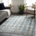 thumbnail image 1 of Mark&Day Area Rugs, 7x11 Crissier Traditional Aqua Area Rug, Grey Blue Ivory Carpet for Living Room, Bedroom or Kitchen (7'6" x 11'2"), 1 of 7