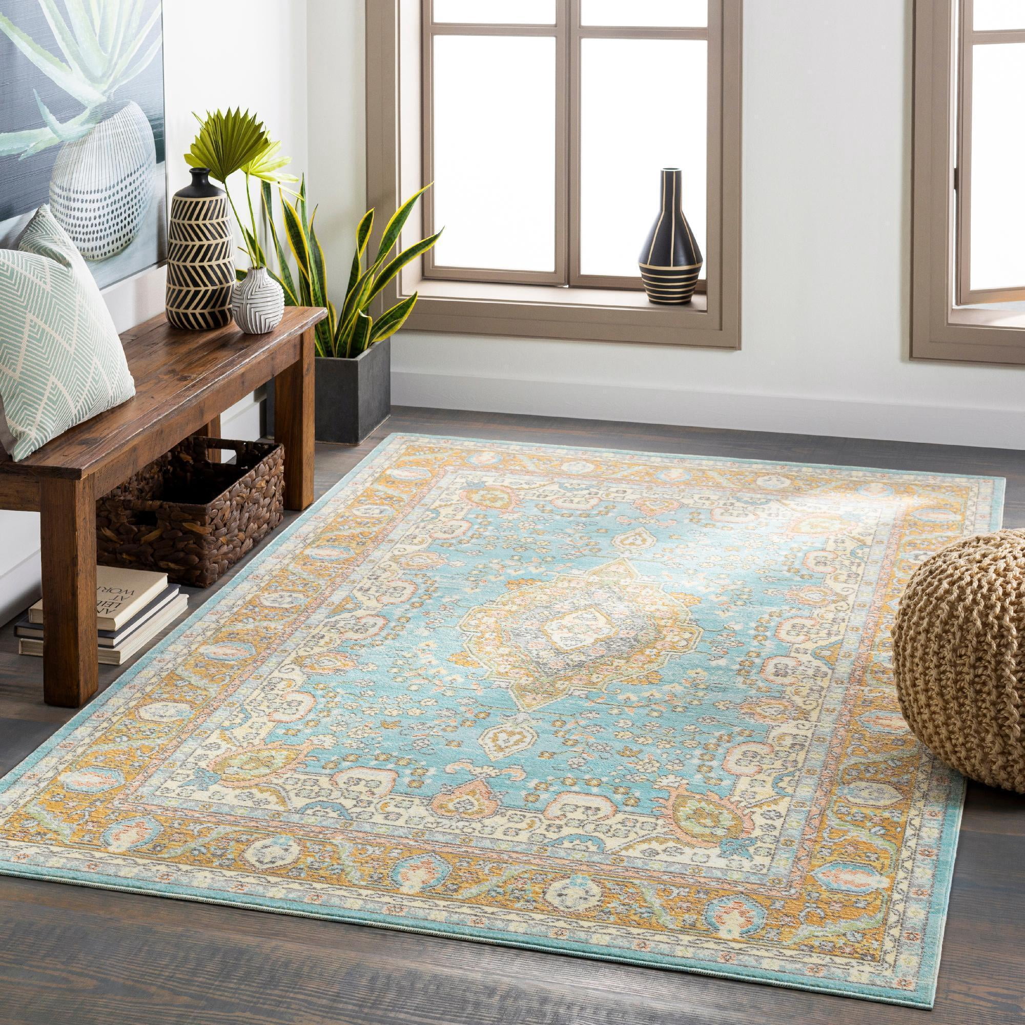 Bright Yellow Rug Mark&Day Area Rugs, 7x9 Baburen Traditional Bright Yellow Area Rug (6 ...