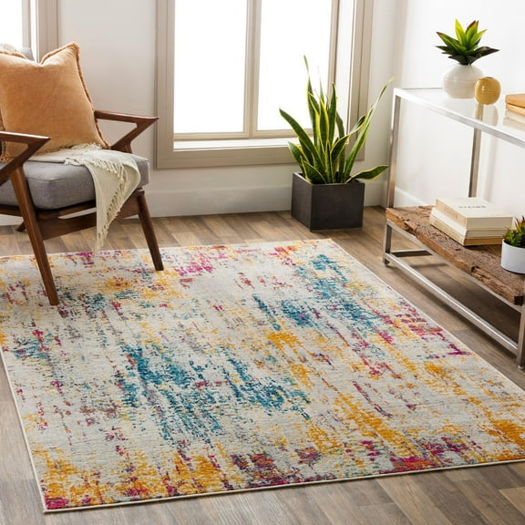 Mark&Day Area Rugs, 7x9 Cornwerd Modern Blue Area Rug (6'7" x 9')