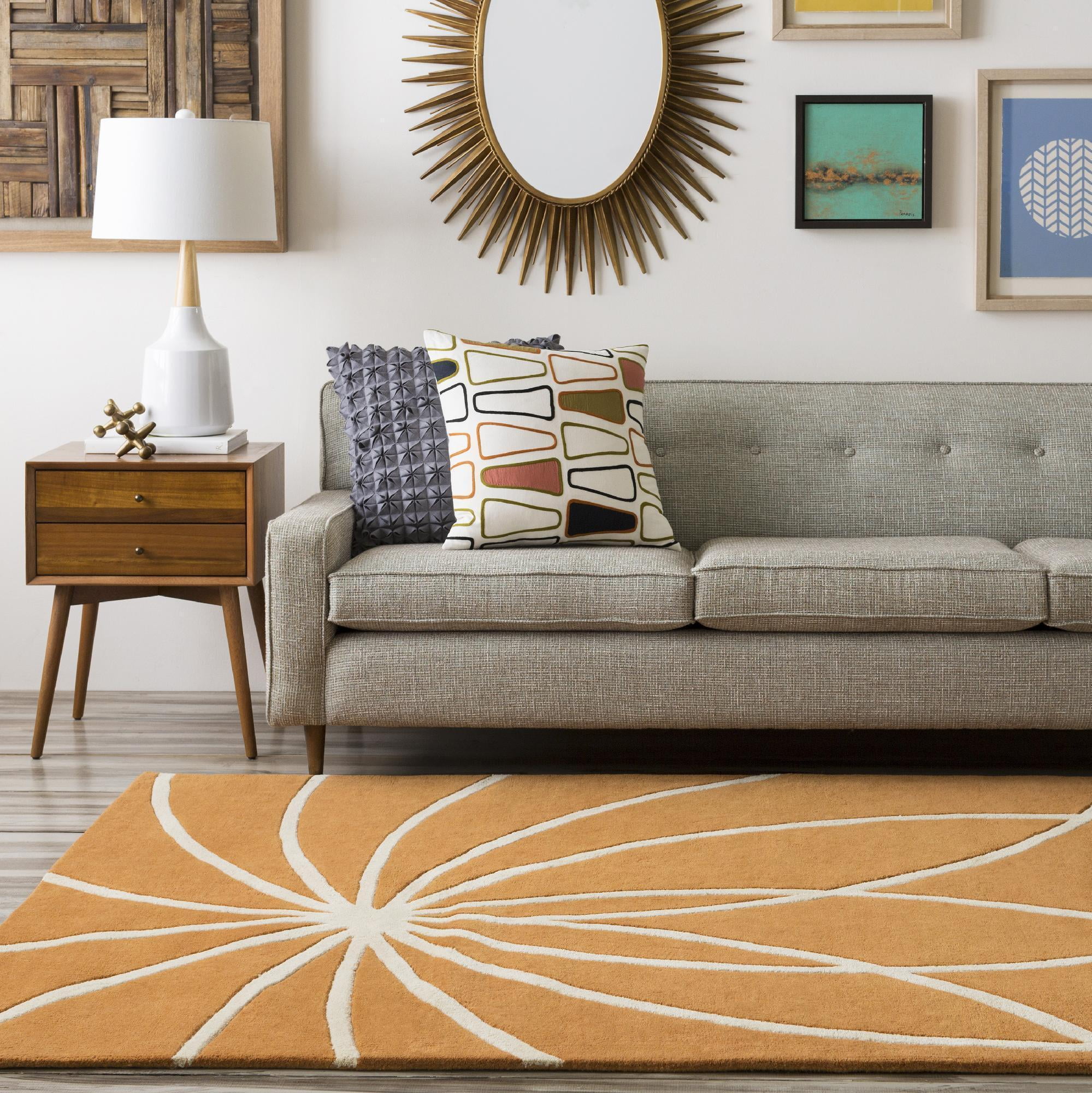 Mark&Day Area Rugs, 7x9 Falher Modern Burnt Orange Area Rug (7'6" x 9'6