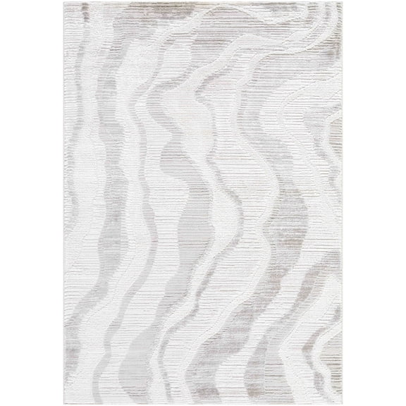 Mark&Day Area Rugs, 7x9 Iveliz Modern Dark Brown Area Rug, Ivory White Cream Carpet for Living Room, Bedroom or Kitchen (6'7" x 9')