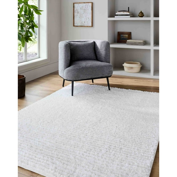 Mark&Day Area Rugs, 7x9 Letrice Modern Light Slate Area Rug, Grey Cream Carpet for Living Room, Bedroom or Kitchen (6'7" x 9')