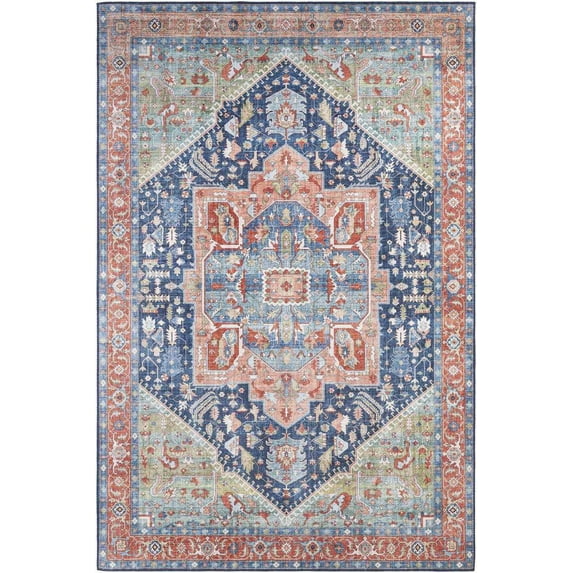 Mark&Day Area Rugs, 8x10 Maasdriel Traditional Navy Area Rug, Blue White Carpet for Living Room, Bedroom or Kitchen (7'6" x 9'6")