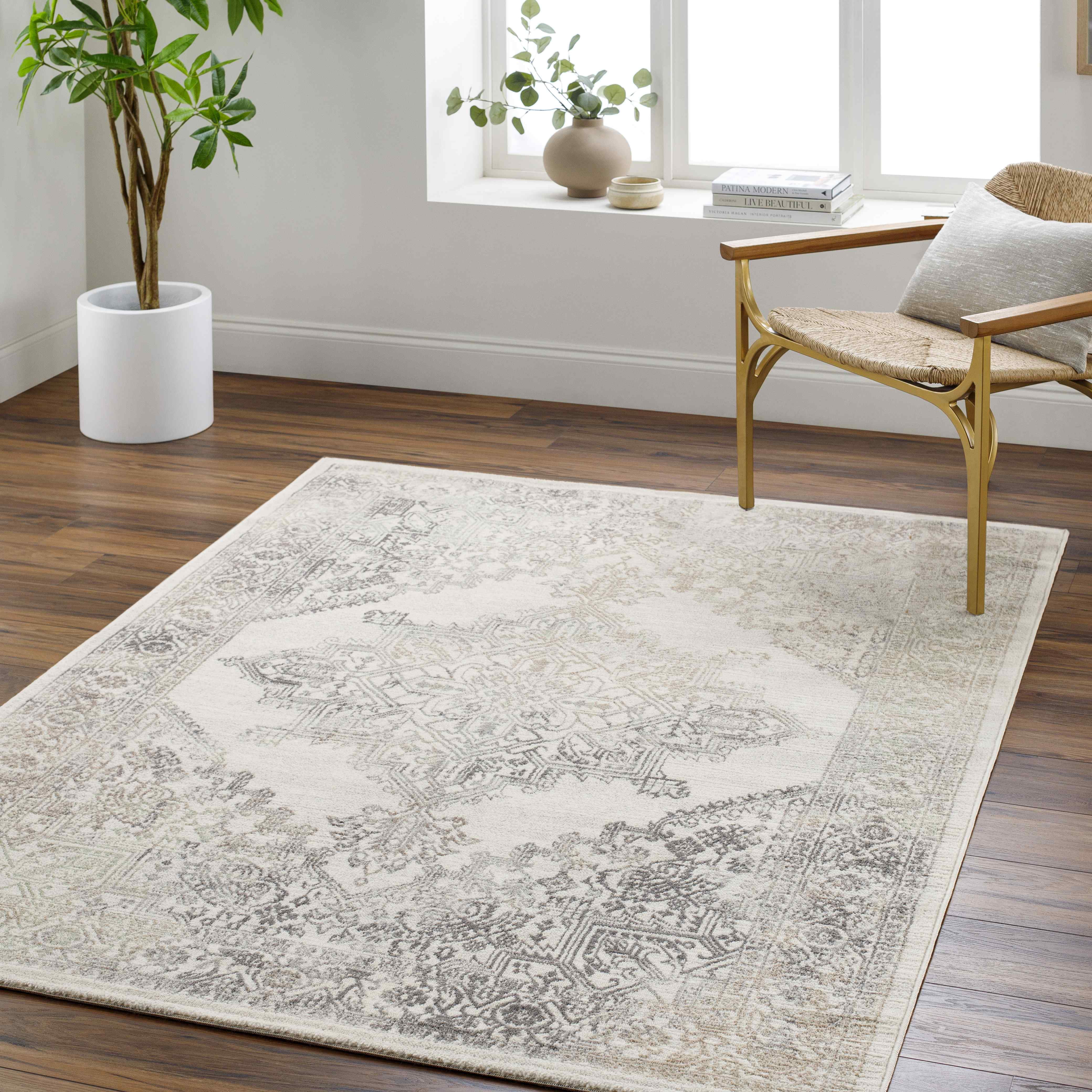 Mark&Day Area Rugs, 7x9 Ulvend Traditional Light Brown/Medium Gray Area