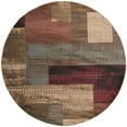 thumbnail image 1 of Mark&Day Area Rugs, 8ft Round Hugo Modern Dark Red Area Rug, Brown Red Grey Carpet for Living Room, Bedroom or Kitchen (7'10" Round), 1 of 5