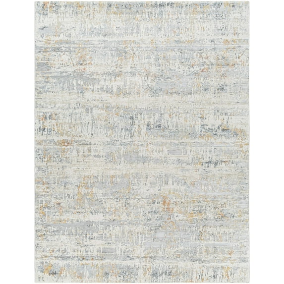 Mark&Day Area Rugs, 8ft Round Linzy Modern Caramel Marble Area Rug, Orange Grey Blue Carpet for Living Room, Bedroom or Kitchen (7'10" Round)