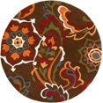 thumbnail image 1 of Mark&Day Area Rugs, 8ft Round Lynn Lake Global Dark Brown Area Rug (8' Round), 1 of 3