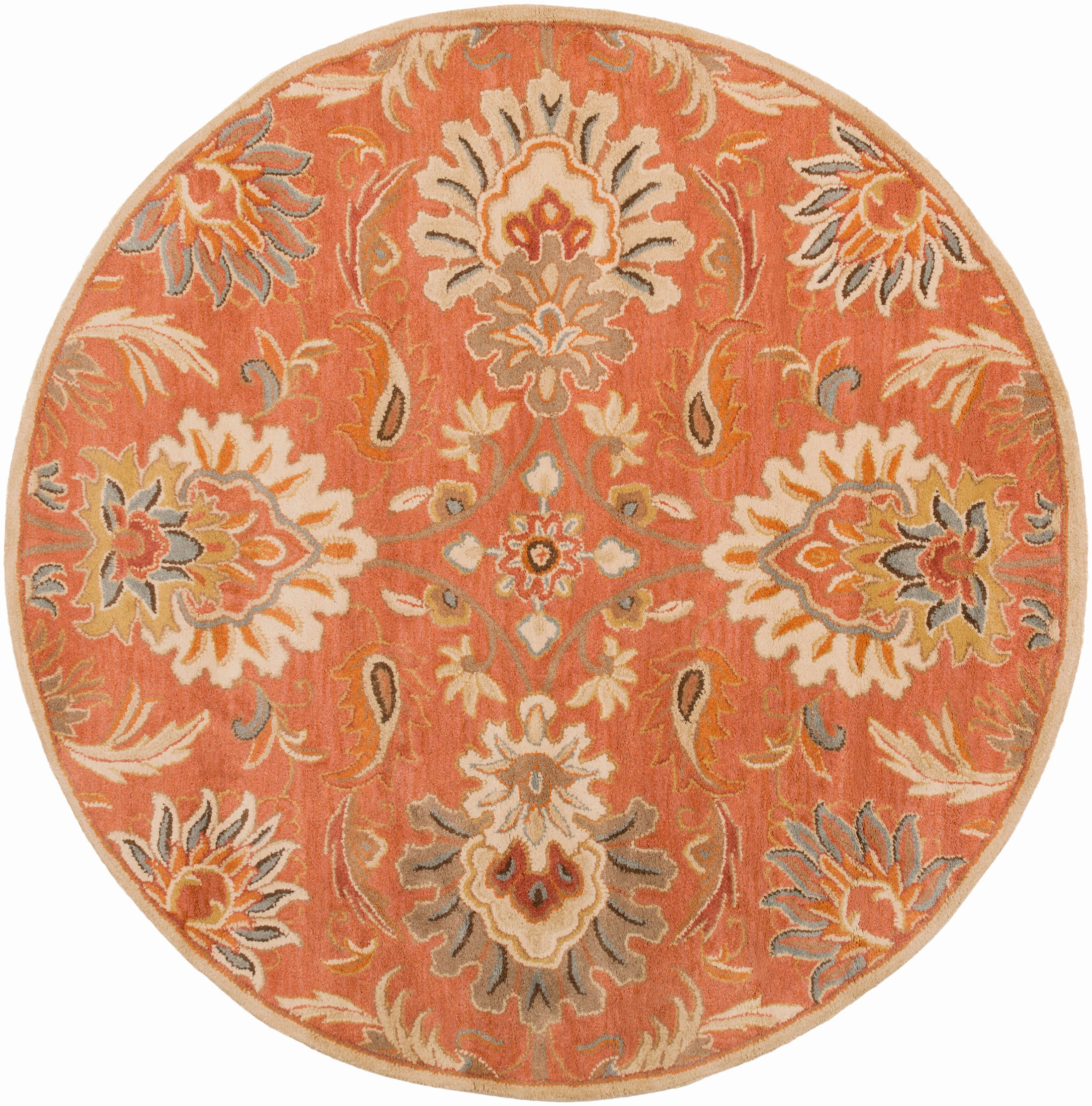 Round Rug Camel Mark&Day Area Rugs, 8ft Round Lyon Traditional Camel Area Rug (8' Round ...