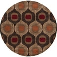 thumbnail image 1 of Mark&Day Wool Rugs, 8ft Round Viking Modern Dark Brown Area Rug, Brown Tan Burgandy Carpet for Living Room, Bedroom or Kitchen (8' Round), 1 of 1