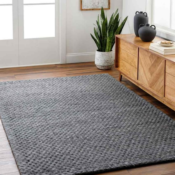 Mark&Day Area Rugs, 8x10 Antiono Cottage Charcoal/Medium Gray Area Rug, Grey Off White Black Carpet for Living Room, Bedroom or Kitchen (8' x 10')