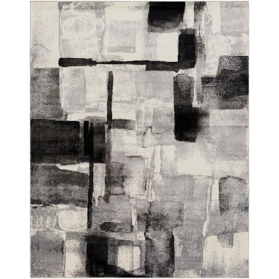 Mark&Day Area Rugs, 8x10 Arras Modern Black Area Rug, Black Beige Carpet for Living Room, Bedroom or Kitchen (7'10" x 10')