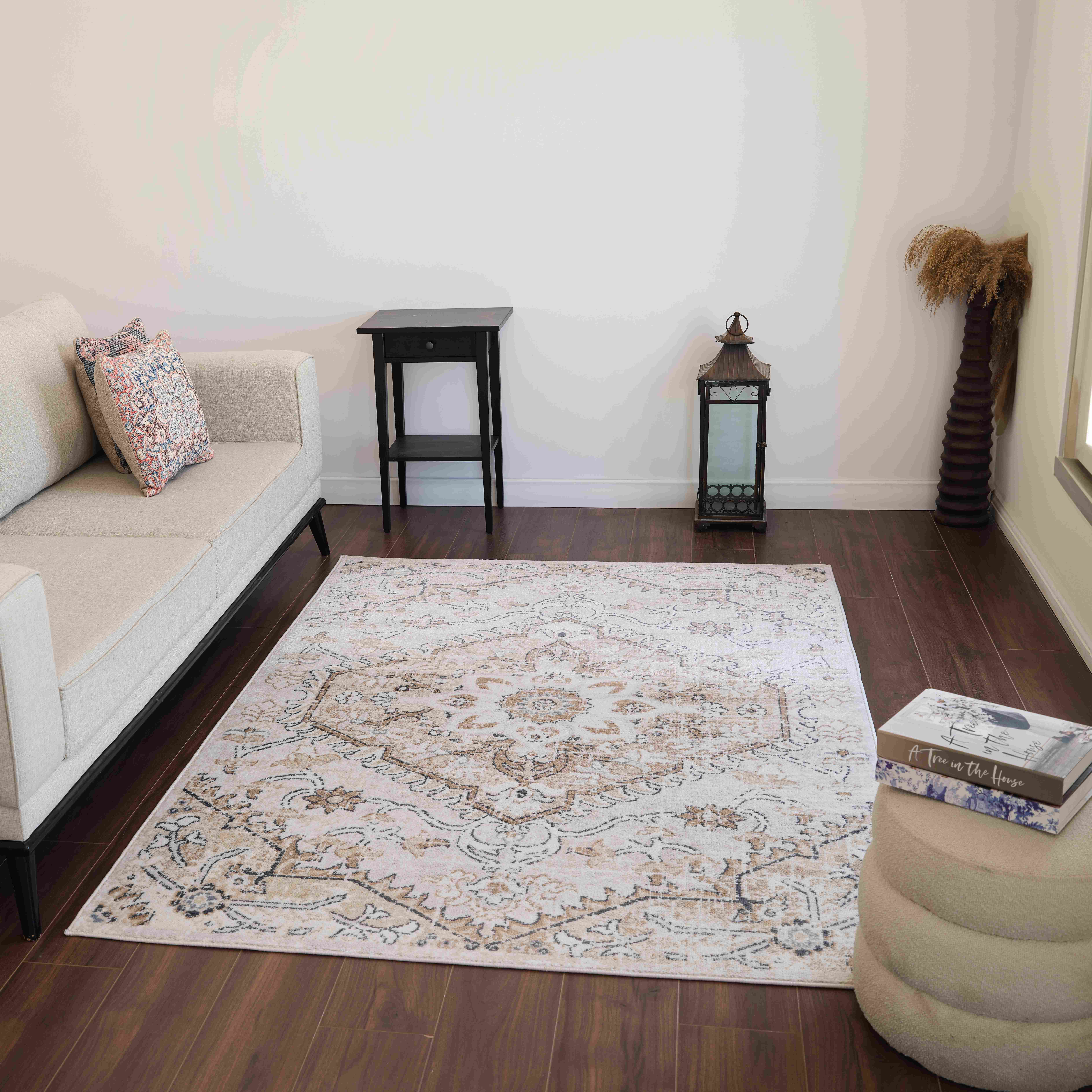 Baflo 7'9" x 9'6" Denim Blue Wool Traditional Area Rug