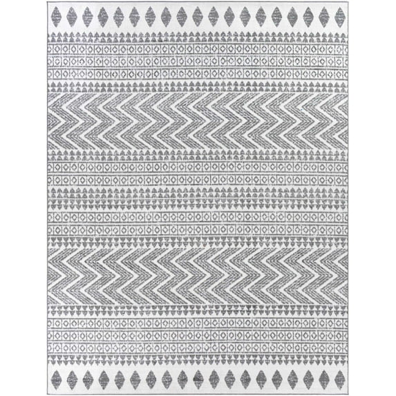 Mark&Day Area Rugs, 8x10 Beugt Global Medium Gray Area Rug, Grey Black White Carpet for Living Room, Bedroom or Kitchen (7'10" x 10')