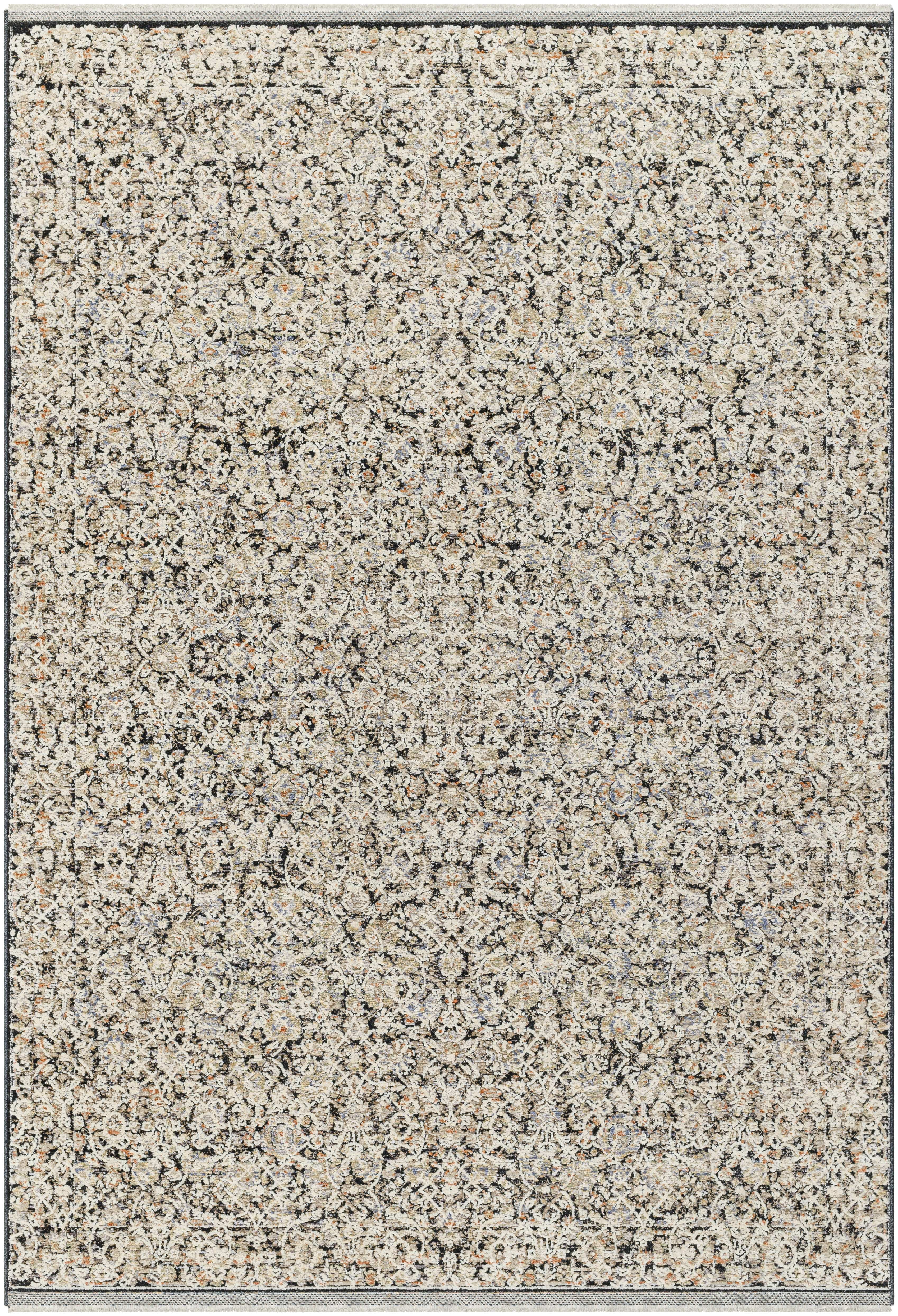 Bonner 7'10" x 10' Black and Cream Synthetic Fur Area Rug