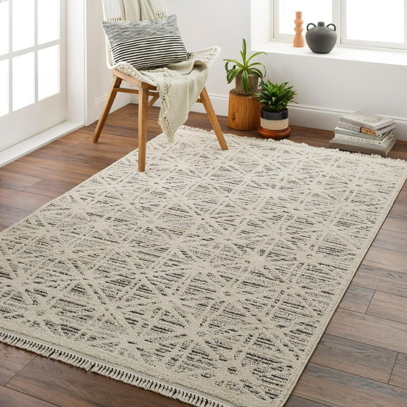 Mark&Day Area Rugs, 8x10 Coffeyville Global Ivory Area Rug, Ivory Grey Carpet for Living Room, Bedroom or Kitchen (7'10" x 10')