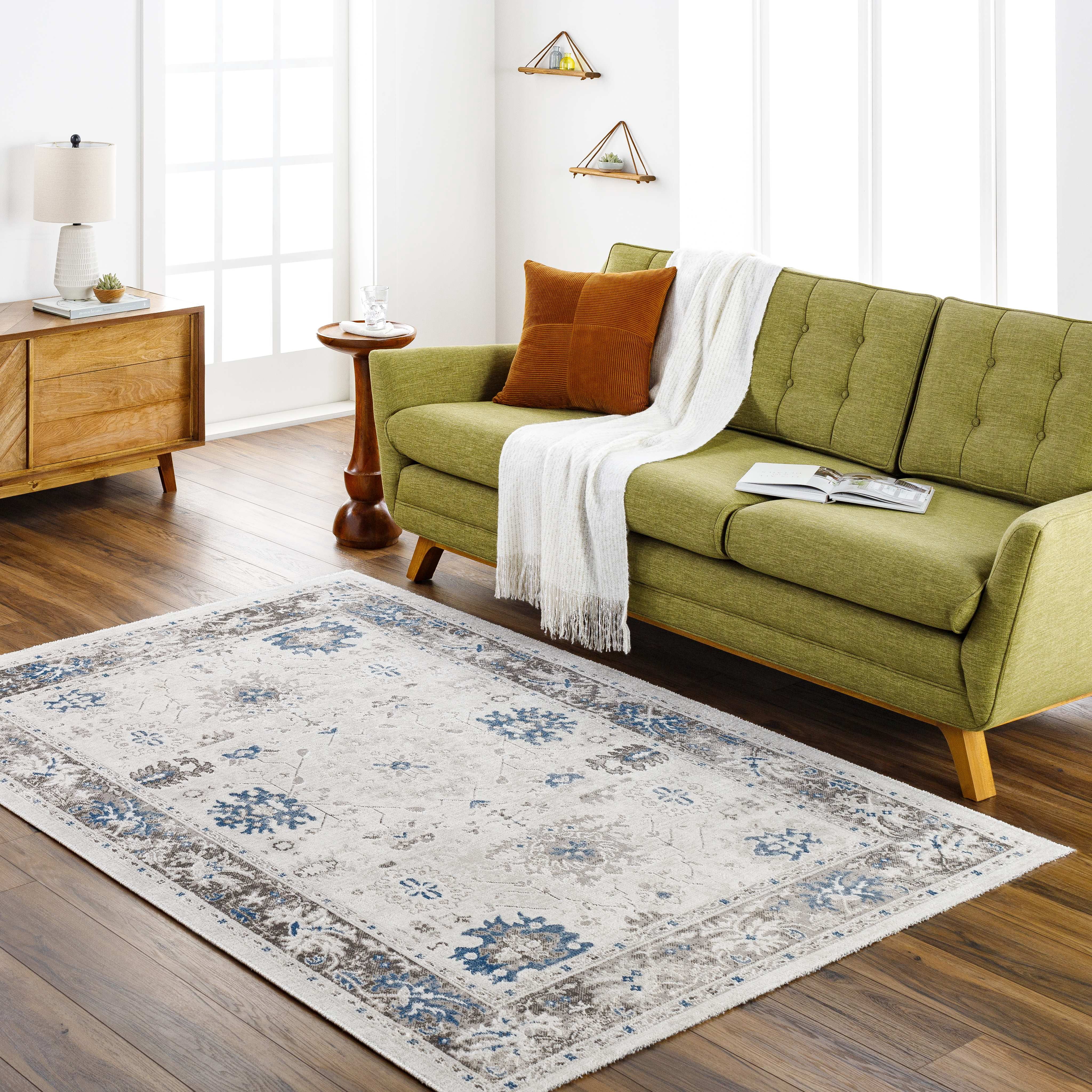 Mark&Day Area Rugs, 8x10 Jarin Traditional Cobalt/Taupe Area Rug, Blue ...
