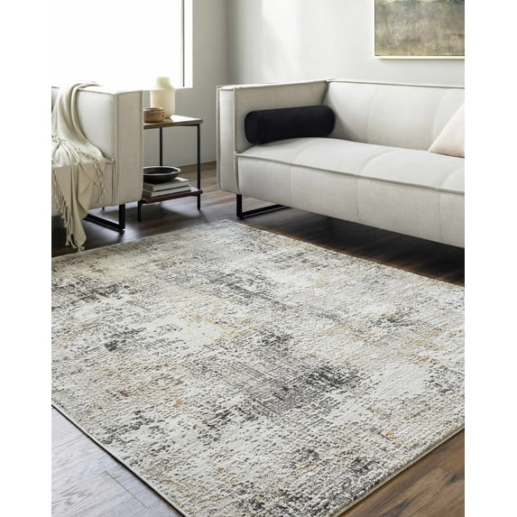 Mark&Day Area Rugs, 8x10 Latonya Rustic Charcoal Area Rug, Grey Ivory Beige Carpet for Living Room, Bedroom or Kitchen (7'10" x 10')