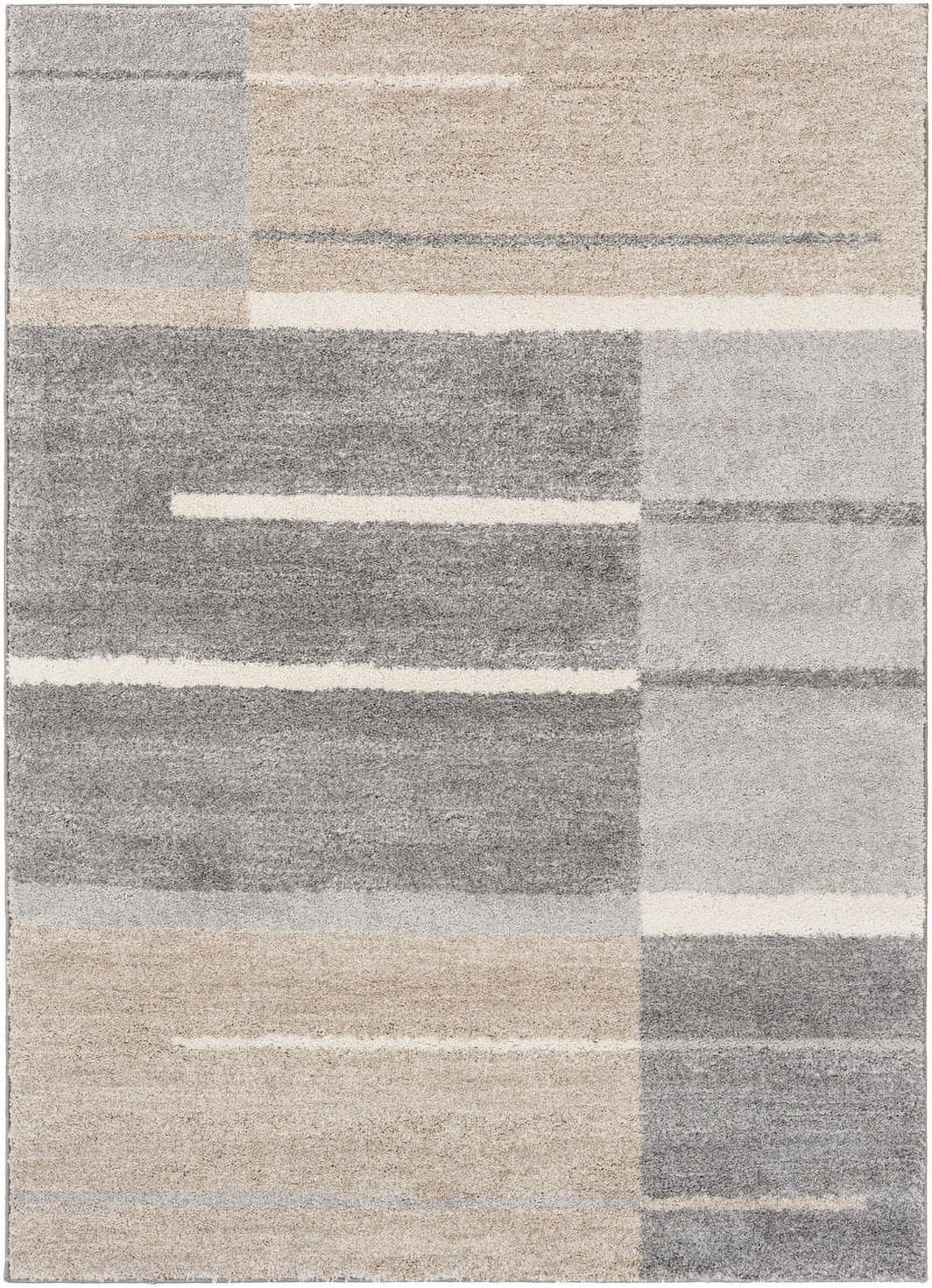 Mark&Day Area Rugs, 8x10 Loos Modern Medium Gray Area Rug, Grey Black ...