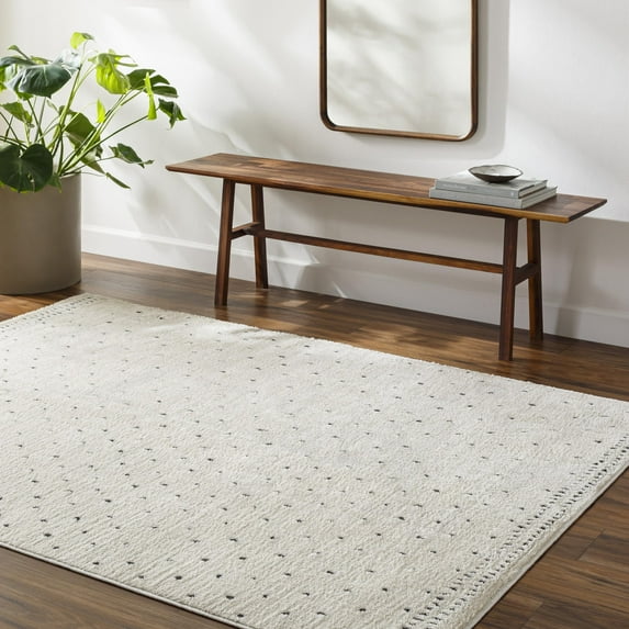 Mark&Day Area Rugs, 8x10 Monisha Modern Ivory/Black Area Rug, Ivory Black Carpet for Living Room, Bedroom or Kitchen (7'10" x 10')