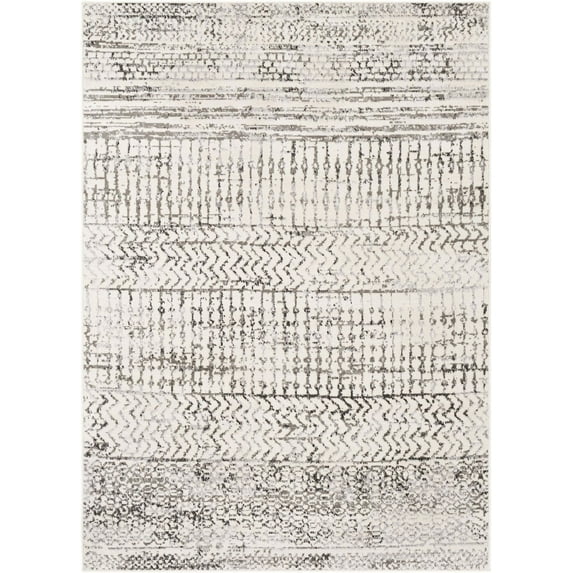 Mark&Day Area Rugs, 8x10 Mossel Global Light Gray Area Rug, Grey Beige White Carpet for Living Room, Bedroom or Kitchen (7'10" x 10')