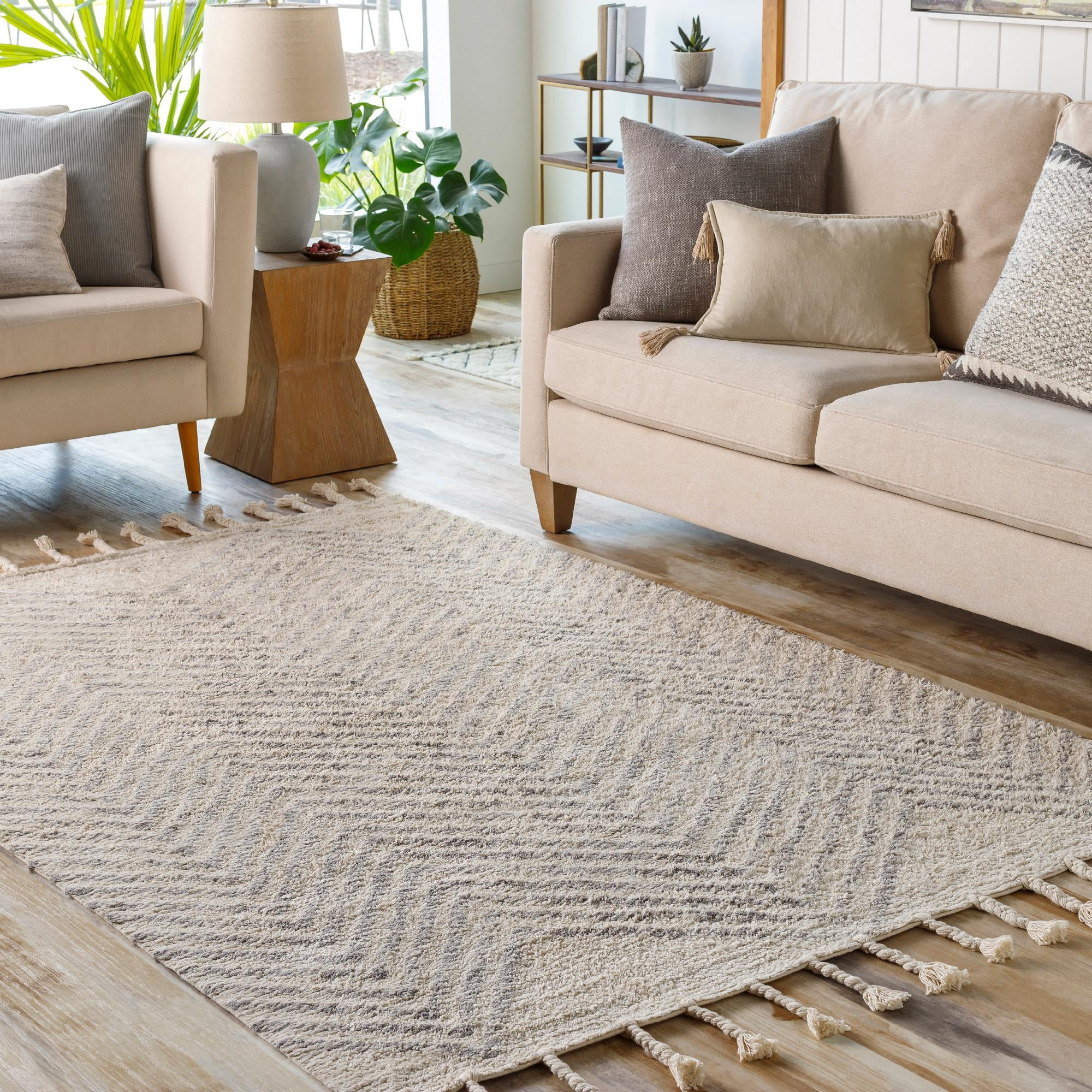 Mark&Day Area Rugs, 8x10 Noenes Global Light Gray Area Rug (8' x 10 ...