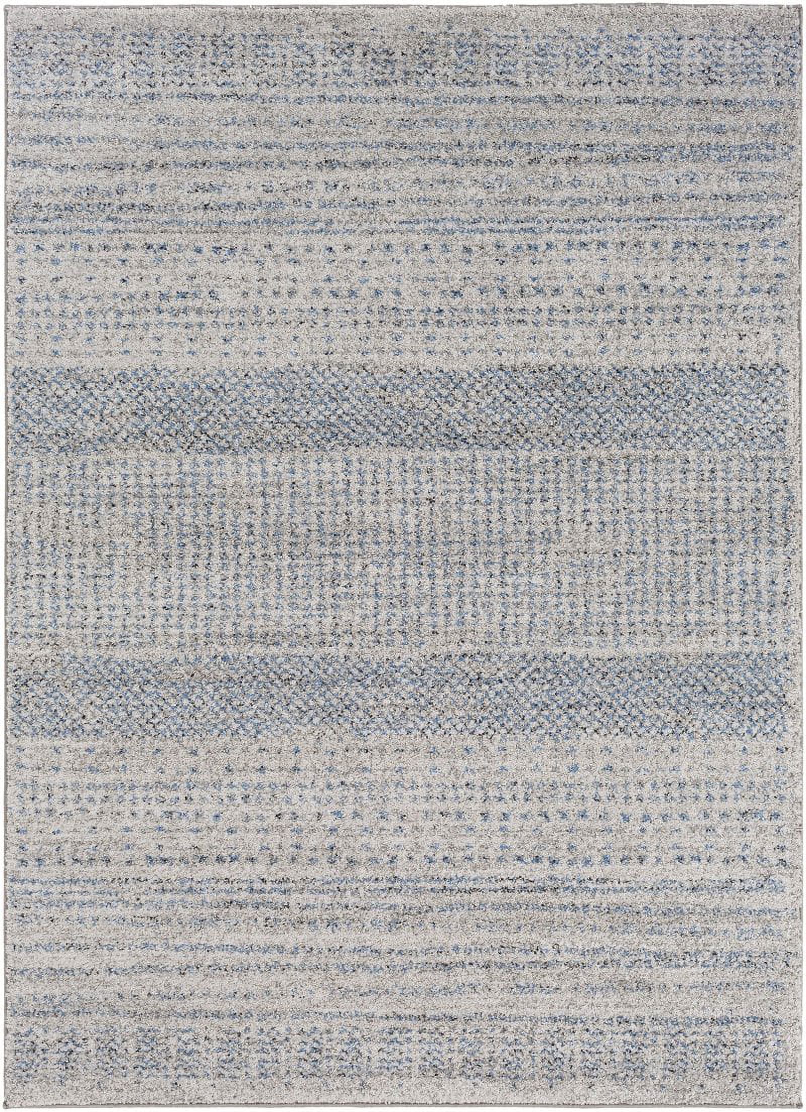 Oliver Medium Gray Geometric Hand-knotted Synthetic Rug 7'10" x 10'2"