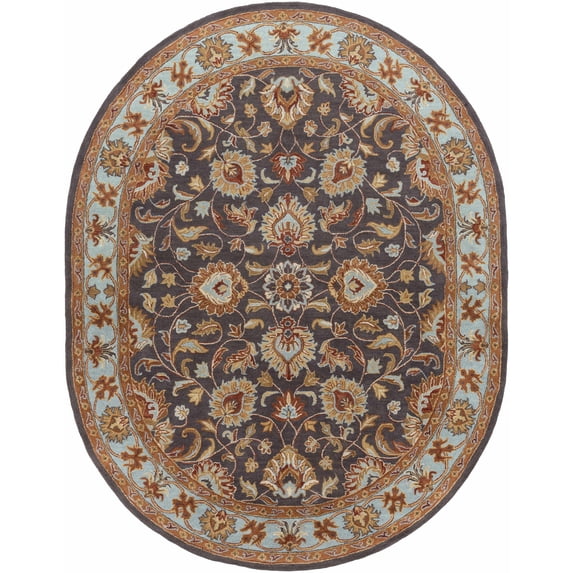 Mark&Day Wool Rugs, 8x10 Paris Traditional Charcoal Oval Area Rug, Charcoal Carpet for Living Room, Bedroom or Kitchen (8' x 10' Oval)