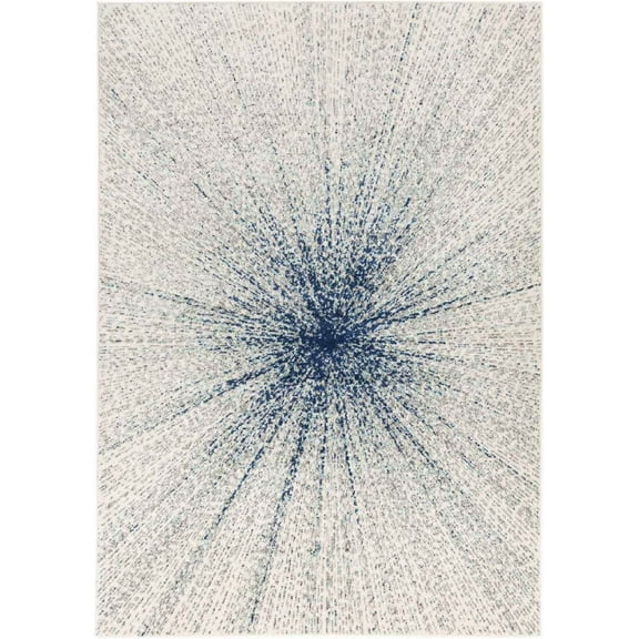 Mark&Day Area Rugs, 8x10 Tibma Modern Dark Blue Area Rug, White Dark Blue Carpet for Living Room, Bedroom or Kitchen (7'10" x 10'3")