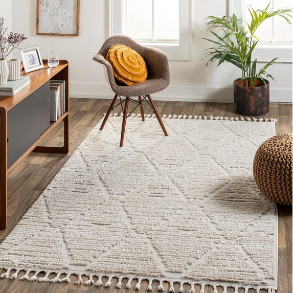 Mark&Day Area Rugs, 8x10 Tymbou Global Beige Area Rug, Ivory Carpet for Living Room, Bedroom or Kitchen (7'10" x 10')