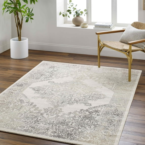 Mark&Day Area Rugs, 8x10 Ulvend Traditional Light Brown/Medium Gray Area Rug, Brown Grey Carpet for Living Room, Bedroom or Kitchen (7'10" x 10')