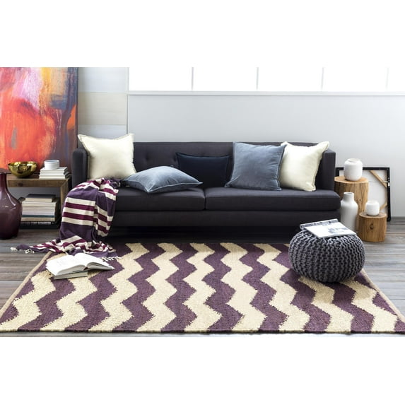 Mark&Day Jute Rugs, 8x10 Zwarteweg Global Purple Area Rug, Purple Carpet for Living Room, Bedroom or Kitchen (8' x 10')