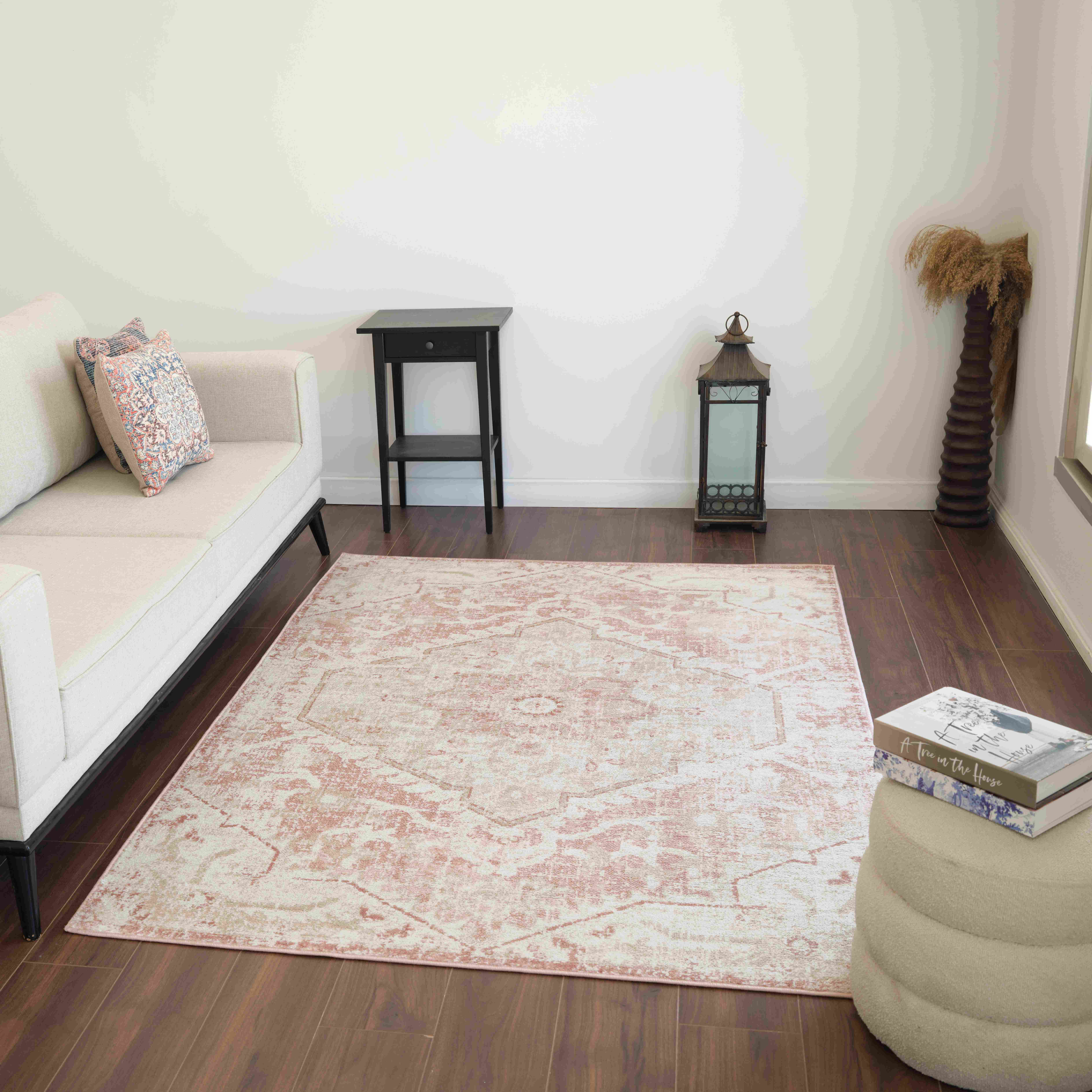 Serene Blush Square Synthetic Fur 7'10" Area Rug